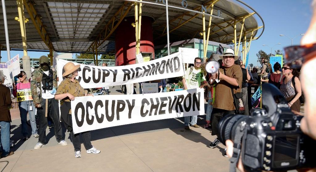 Demonstrators against Chevron in Richmond, Calif. 2012